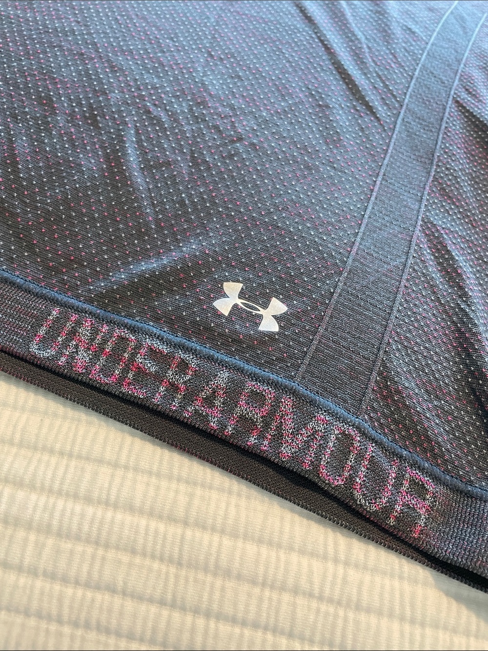 Under Armour Grey & Pink Recerback Tank Top - Small